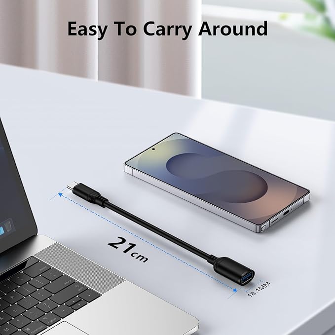 USB C to USB 3.0 Adapter, USB C Android Adapter Male to USB A Female OTG On The - Image 4