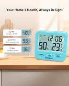 Wisebee Digital Indoor Hygrometer Thermometer, 2.9" Backlit Temperature - Image 2