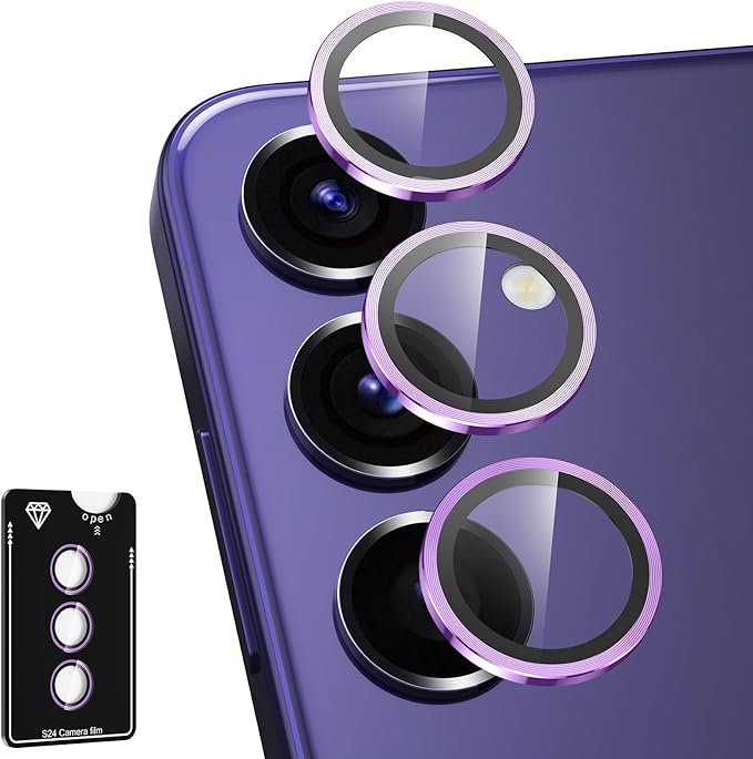 for Samsung Galaxy S24 Plus Camera Lens Protector, Individual Metal Ring by Btscase