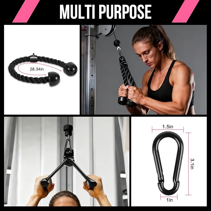 Cable Machine Attachment Set LAT Pulldown Attachments Weight Machine Accessories - Image 5