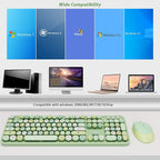Green Wireless Keyboard and Mouse, KOOTOP Cute Green Colorful Keyboard and Mouse - Image 6