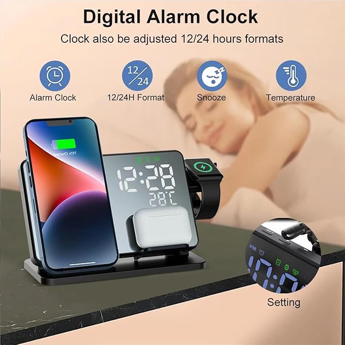 All-in-one Wireless Charger, Temperature Display, 15W Fast Charging.Wirelessly - Image 4