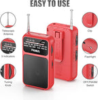 PRUNUS J-555 Pocket Radio AM FM USB-C Charging& Battery Operated, Excellent - Image 4