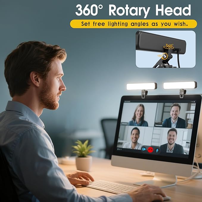 ALTSON 16W 2PCs Video Conference Lighting, LED Streaming Light Clip-On - Image 5