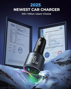 JOYROOM 120W Super Fast Car Charger USB C, 3-Port PD100W+PD35W Car Charger - Image 7
