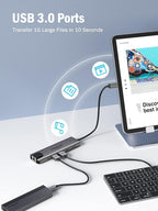 Lemorele USB-C Hub 6-in-1 with 4K@60Hz HDMI, Gigabit Ethernet, 100W Power - Image 4