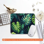 Square Mouse Pad Green Leaves, Personalized Premium-Textured Custom Mouse Mat - Image 6