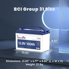 LiFePO4 Battery 12V100Ah Pro Group 31 Deep Cycle Battery - Image 4