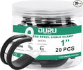 20pcs 1 Inch Stainless Steel Cable Clamps, Rubber Coated by OURU