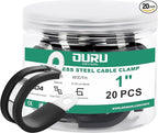 20pcs 1 Inch Stainless Steel Cable Clamps, Rubber Coated by OURU
