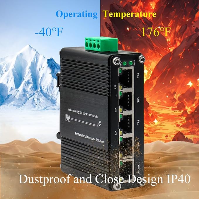 Mini 5-Port Gigabit Ethernet Switch -Industrial Grade Unmanaged Network Switch - Image 5