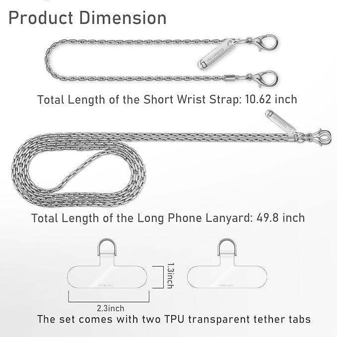 Metal Phone Chain, Crossbody Detachable Phone Lanyard - Image 2