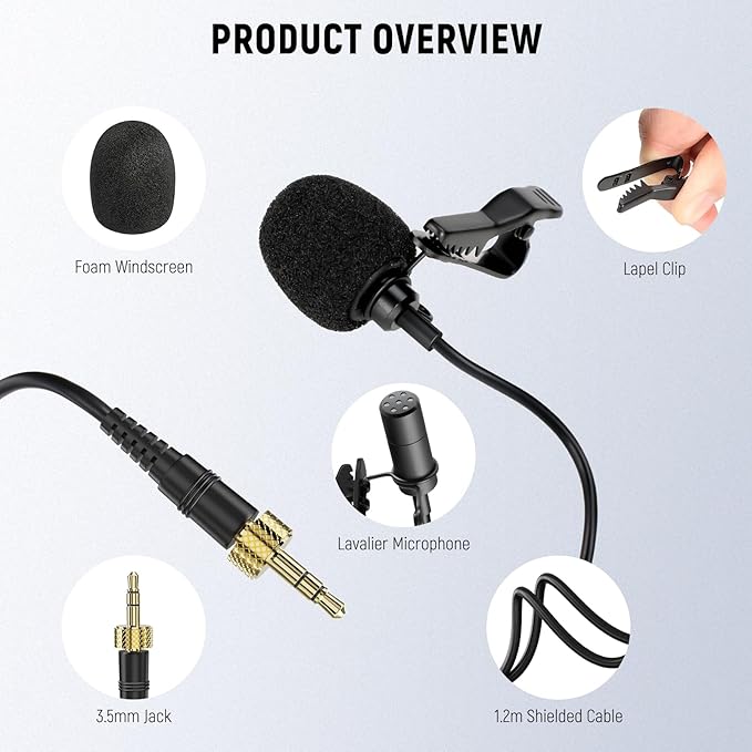 NEEWER Lapel Lavalier Microphone, Wired Clip On Omnidirectional Condenser Lav - Image 7