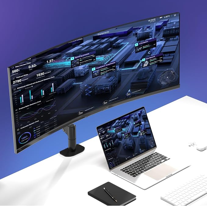 Pholiten Premium Aluminum Heavy Duty Monitor Arm，Ultrawide Monitor Arm - Image 7