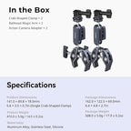 SMALLRIG Camera Mount Clamp 2-Pack, Ballhead Magic Arm - Image 9