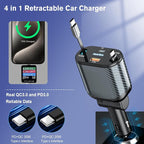 Retractable Car Charger for 4 in 1 Fast Charging Max 80W【ONLY 2 Type-C Charging - Image 2