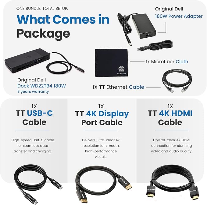 Dell WD22TB4 Thunderbolt 4 Dock 180W - Image 2