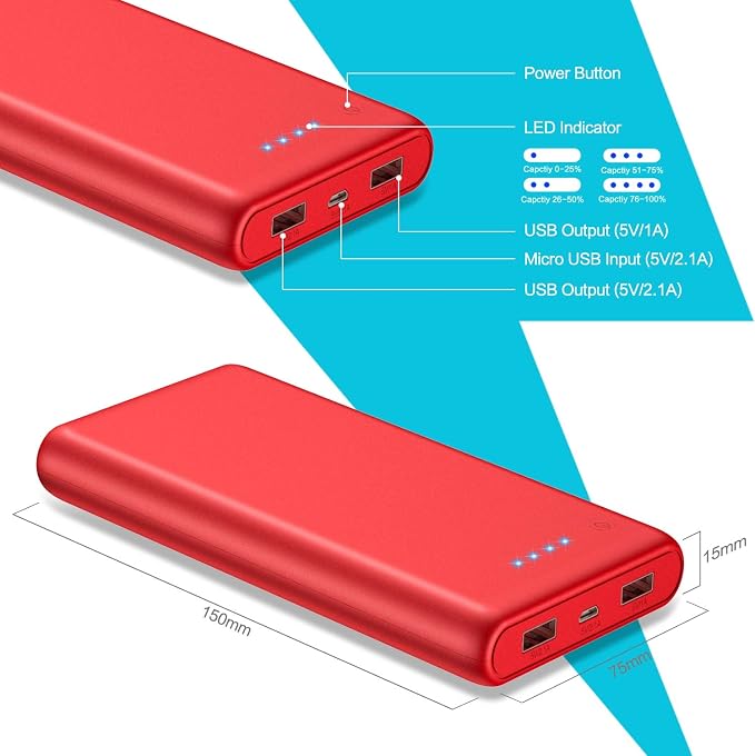 Portable Charger Power Bank 26800mah, Ultra-High Capacity Safer External Cell - Image 2