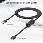 Itramax USB On Off Switch Cable 3.3FT, Inline USB Power Switch USBA Male to - Image 2