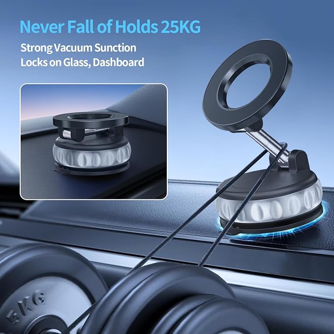 Vacuum Suction Magnetic Phone Holder, 2025 Upgraded Foldable Retractable Magnet - Image 3