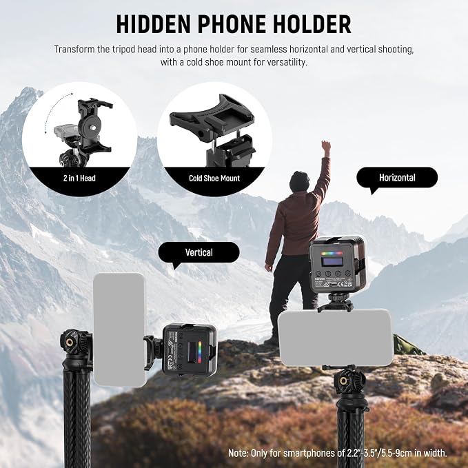 NEEWER Camera Tripod with Remote, Mini Flexible Vlog Phone Tripod Stand with - Image 7