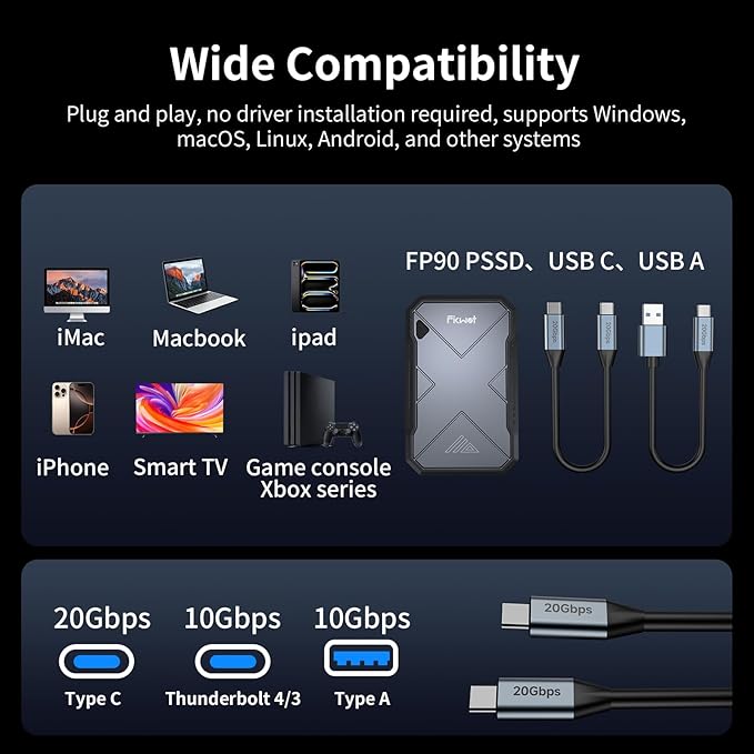 500GB Portable SSD, USB 3.2 Gen2 USB-C, IP68 Water & Dust Resistant, Shockproof - Image 6