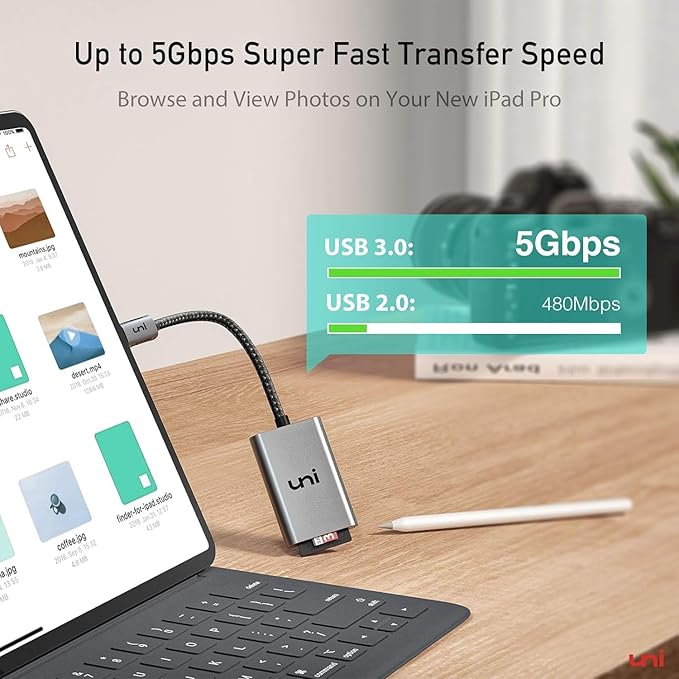 uni USB C SD Card Reader, Sturdy Micro SD Card Adapter, High-Speed USB Type C - Image 2