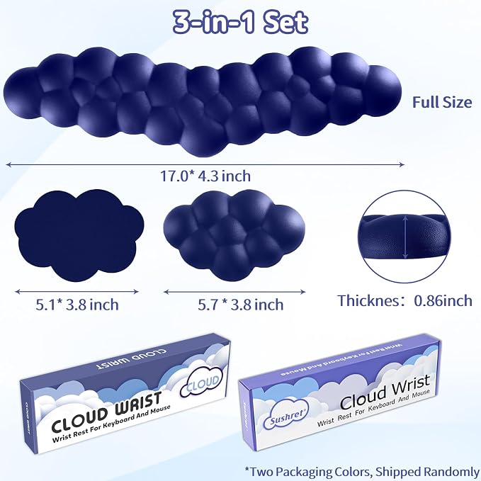 Cloud Wrist Rest for Keyboard and Mouse, Memory Foam PU Leather Keyboard Wrist - Image 7