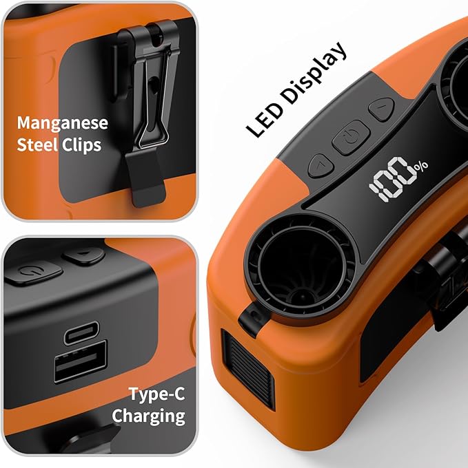 Socool 20000mAh Portable Waist Fan Clip on Wearable Belt Personal Fan - Image 5