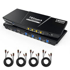 TESmart 8K@60Hz HDMI KVM Switch 1 Monitor 4 Computers USB 3.0, KVM Switch 4 by TESmart