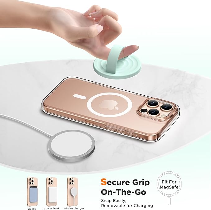Magnetic Phone Ring Grip Holder, Silicone Finger Loop Grip, Compatible - Image 4