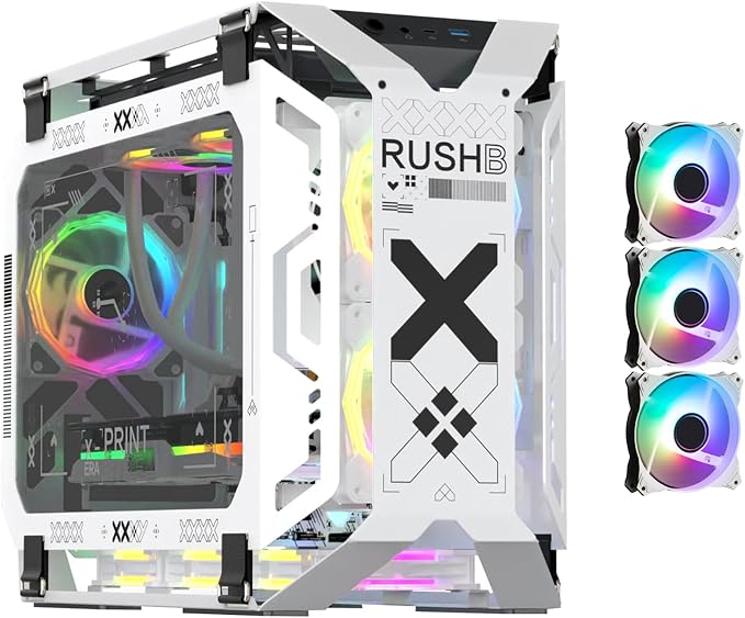 MegaPC X-Era Open-Frame Mid-Tower Micro-ATX/Mini-ITX Gaming Case – Tempered by MegaPC