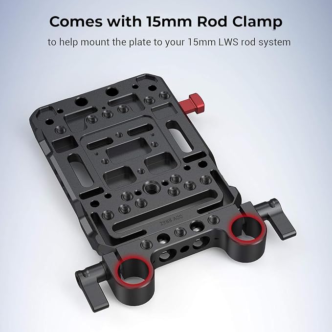 SmallRig Battery Plate with V-Lock Mount with Dual 15mm Rod Clamp Kit - Image 2
