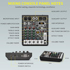 4 Channel Podcast Audio Mixer, Compact Mixing Console - Image 7