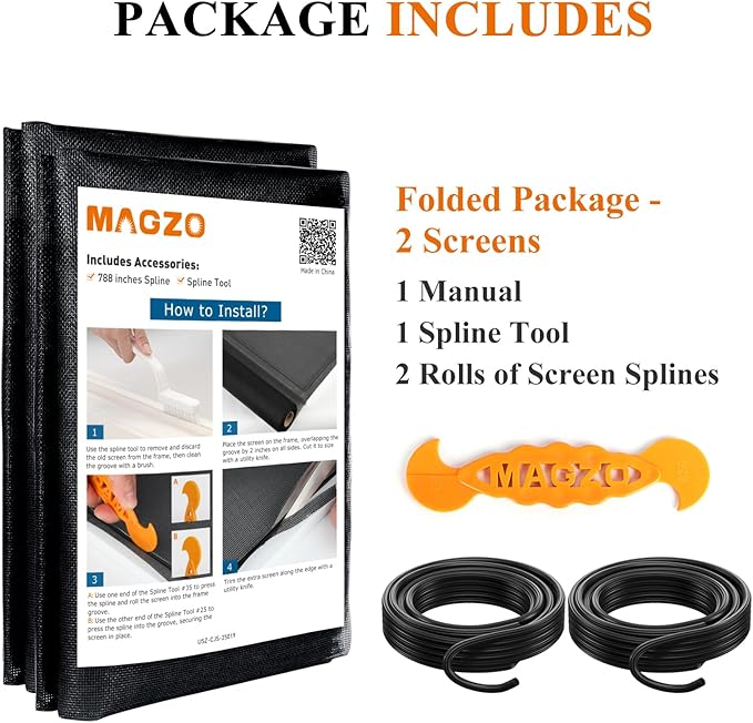 2PACK MAGZO Window&Door Screen Replacement Kit, - Image 9