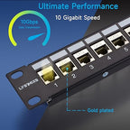 24 Port RJ45 Patch Panel Cat6 STP Feed Through, Coupler Network Panel 19 Inch - Image 2