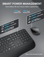 Wireless Keyboard and Mouse Combo, EDJO 2.4G Full-Sized Ergonomic Computer - Image 4