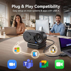 EMEET C100 2K Webcam for PC, Built-in Mic, Rotating Privacy Cover, Portable - Image 9