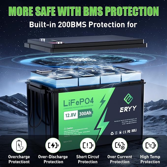 12V 300Ah LiFePO4 Battery, 12V Lithium Battery - Image 6