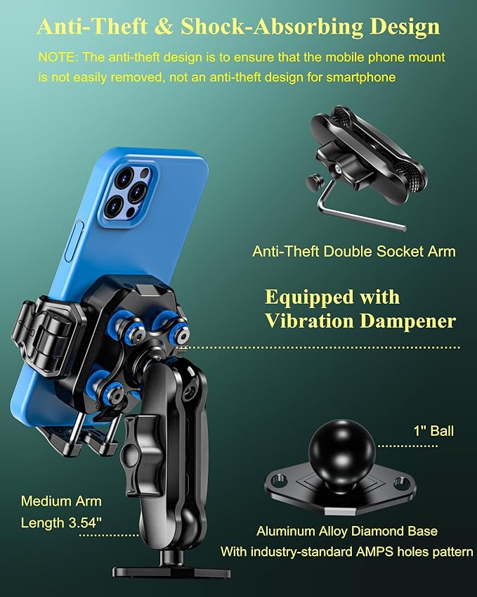 BRCOVAN Anti-Theft Phone Mount Holder - Image 3