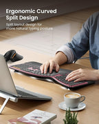 ProtoArc Backlit Bluetooth Ergonomic Keyboard, EK01 Plus Full Size Wireless - Image 4