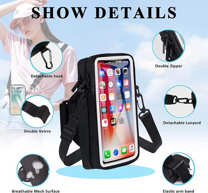 Phone Holder for Running Armband, Cell Phone Purse Small Crossbody Bags for - Image 4