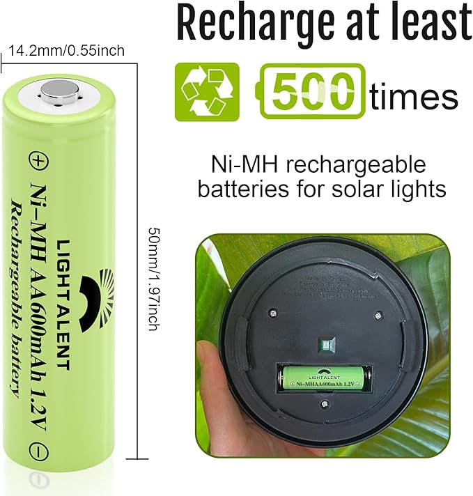 Lightalent Ni-MH AA Rechargeable Batteries, Double A High Capacity 1.2V - Image 5