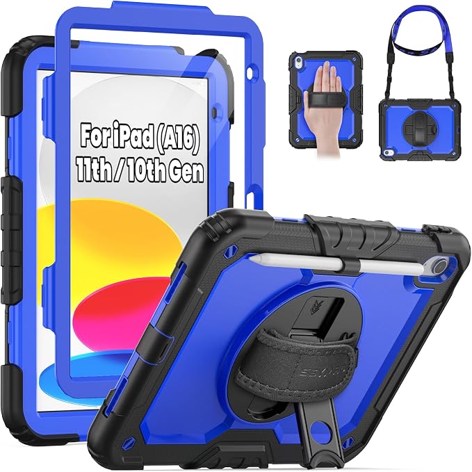 SEYMAC Case for iPad 11th/10th Generation 2025/2022, Heavy Duty Full-Body by SEYMAC