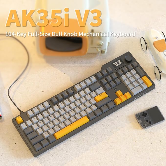 AJAZZ AK35I V3 104-Key Full Size Wired Gasket Mount Gaming Keyboard - Image 3