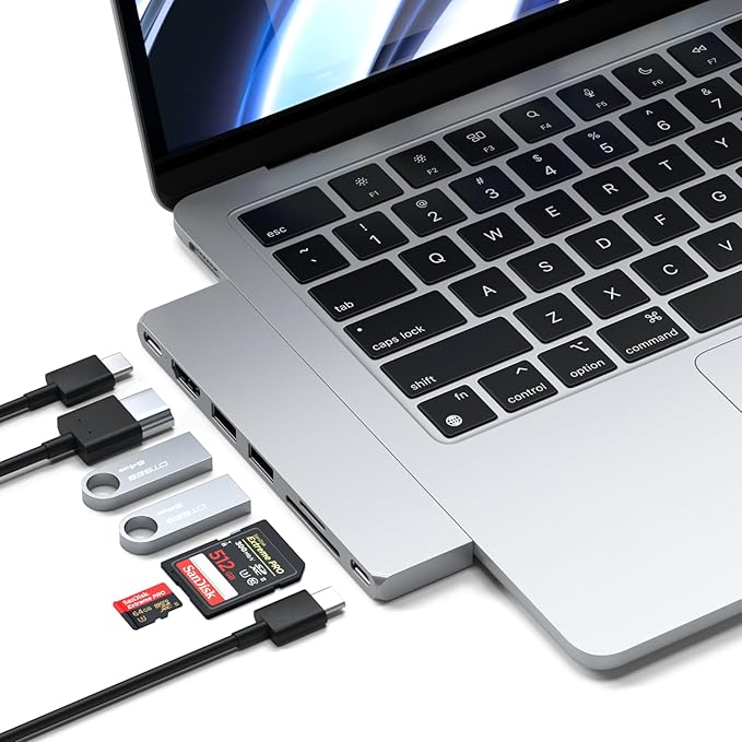 Satechi 7 in 1 USB C Hub Multiport Adapter Pro Slim, USB C Dongle, 100W Charging by Satechi