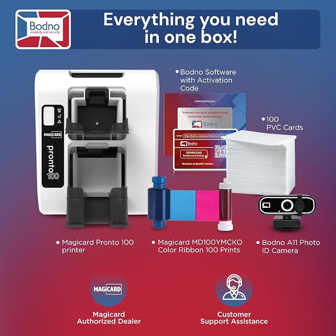 Bodno Magicard Pronto 100 ID Card Printer & Complete Supplies Package ID - Image 2