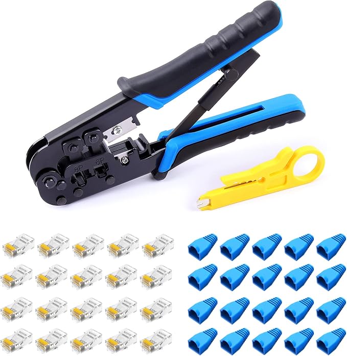 Delgada RJ45 Ethernet Crimping Tool kit, 4in1 Professional Cutter Stripper by Delgada