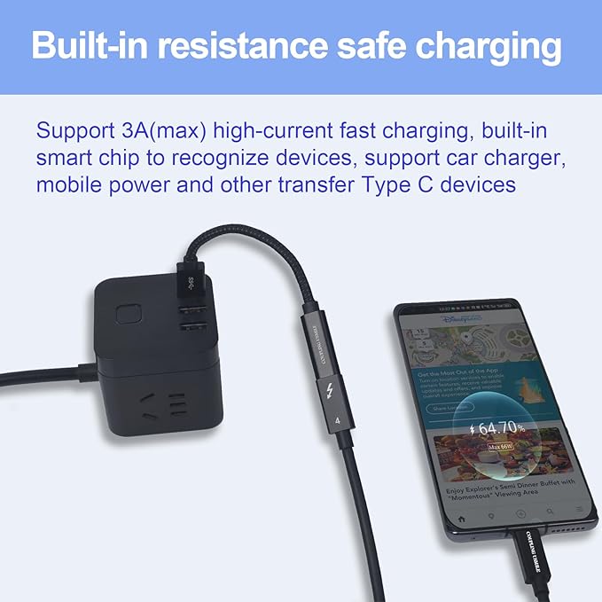 USB to USB C Adapter, Transfer up to 10Gbps, USB to Type C Charger Cable Adapter - Image 4
