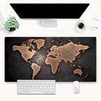 World Map Gaming Mouse Pad XXL Large Vintage Style Full Desk Mat Extended by Cindasun
